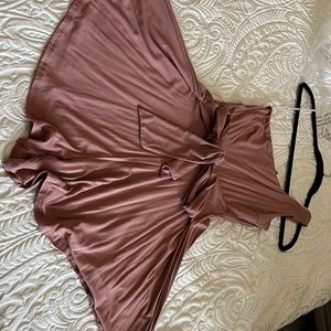 BLUSH PINK ROMPER WITH TIE IN FRONT